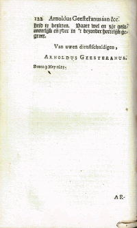 Brief Arnoldus Geesteranus aan Lysbet Philips de Bisschop